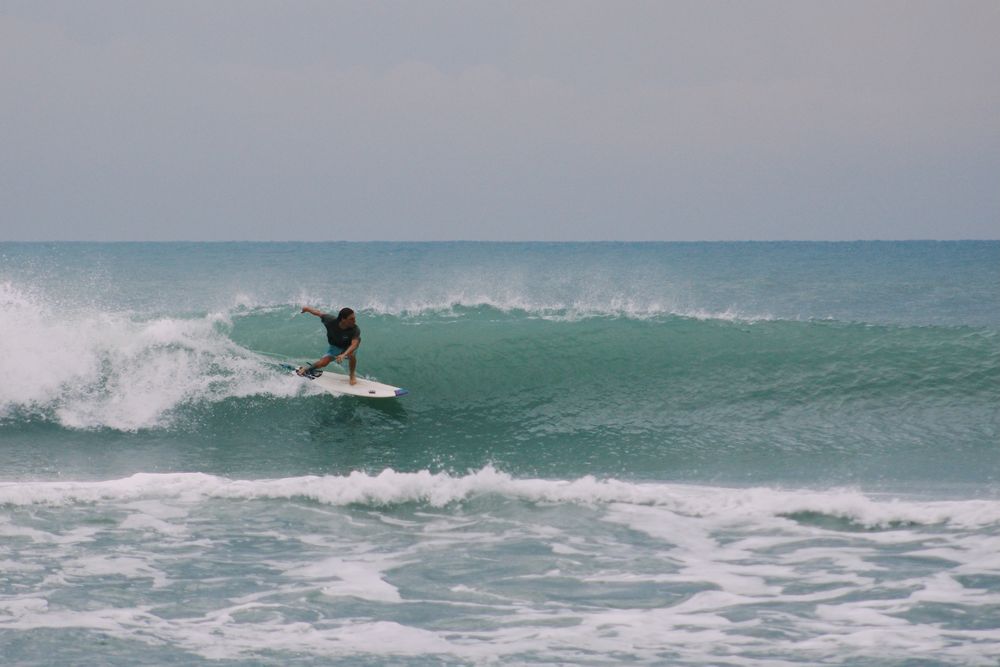 Randy surfing